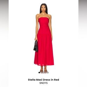 Revolve SNDYs Red Strapless Dress